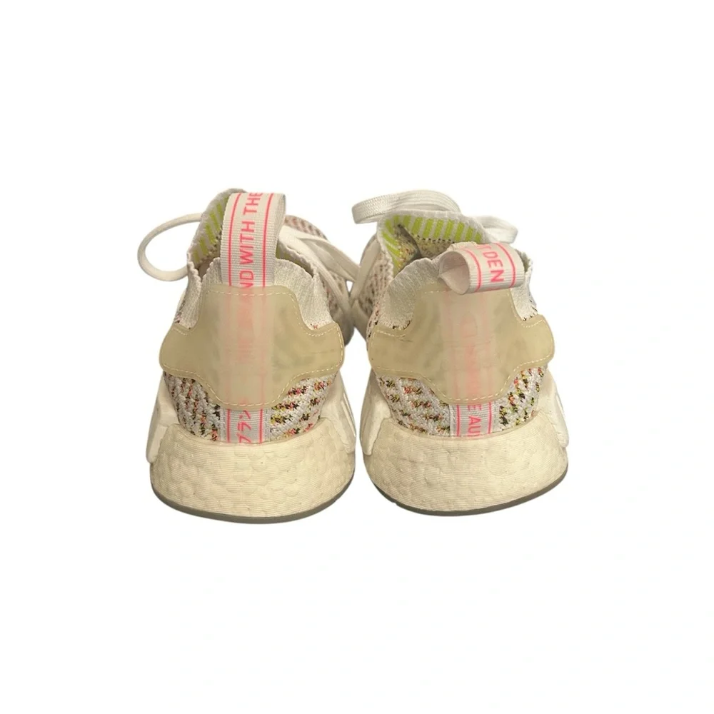 Adidas Women’s NMD R1 Primeknit B43838 White Multicolor Sneakers Size 8 - Picture 5 of 13